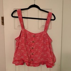 Free People ‘Sweet Caroline’ Floral Button Tank